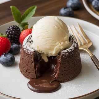 coulant de choclate con helado