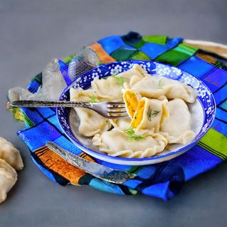 Вареники с мясом и тыквой