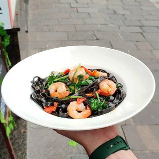 Spaghetti z Krewetkami 