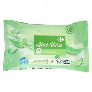 Papel Higiénico Húmedo Aloe Vera Carrefour 15 Ud.