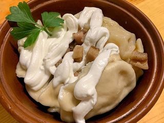 Вареники з картоплею,шкварками та сметаною (0,350kg)