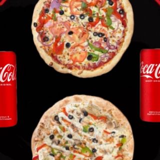 2 PIZZA SOLO 24CM AU CHOIX PLUS  2 CANETTES