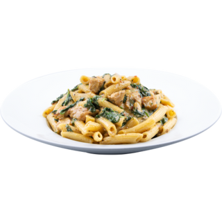 Makaron spaghetti z lososiem i pomidorkami cherry