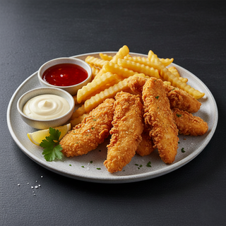 Crispy strips și cartofi prăjiți