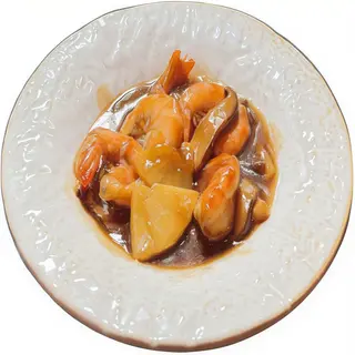 GAMBAS CON SETA Y BAMBU