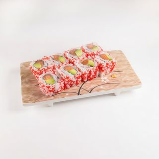 Uramaki salmón aguacate y hueva (8 pzas.)