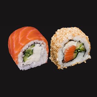 Рол Філадельфія з лососем + рол Каліфорнія в кунжуті (260г/4+4шт)