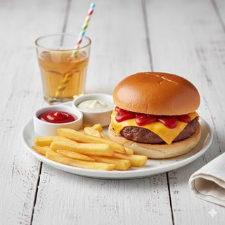 Menú Hamburguesa Con Queso