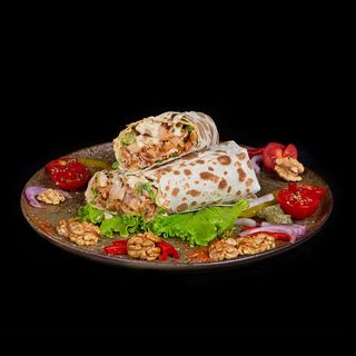 Chicken Sawarma with nut sauce sacivi