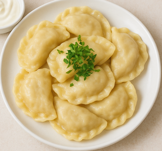 Вареники з картоплею маслом та твердим сиром