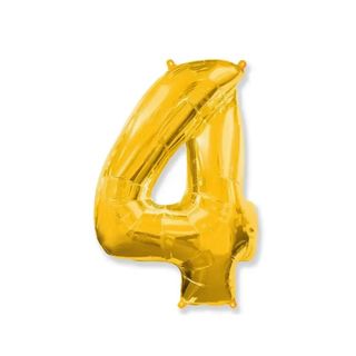 Balon Gold cu heliu cifra 4