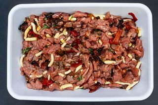 Straccetti di vitello peperoni grigliati