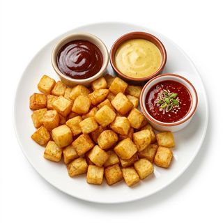 Patatas con varias salsas