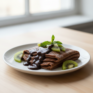 Clatite cu ciocolata si kiwi