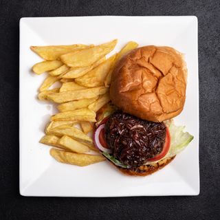 caramalized onion burger