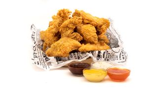 Tiras De Solomillo De Pollo Crujiente (15 Uds.) + Salsas (4 Uds.)