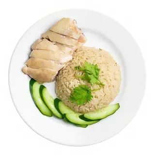 Pescado al vapor, arroz blanco y habichuelas