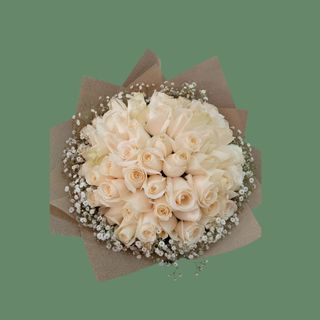 Bouquet 50 Roses Blanches