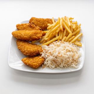 Menú Crujiente Con Patatas Y Arroz