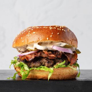 Feed Me Crispy Bacon  Burger