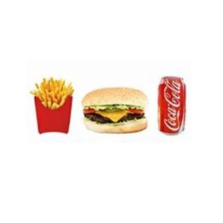 Hamburguesa De Ternera + Patata + Coca-Cola Sabor Original lata 330ml.