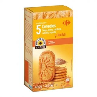 Galletas De 5 Cereales Y Leche Carrefour 400 Gr.