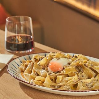 Pappardelle tartufo, funghi e ovo 