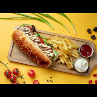 Sandwich Mixte Moustache avec Frites