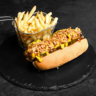 Hot Dog Whiplash + Patatas Pritas [Sin Gluten]