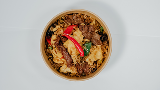 Жареный рис с говядиной