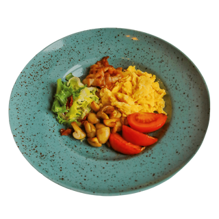   Скрембл з беконом, томатами та смаженими печерицями (270 г.)