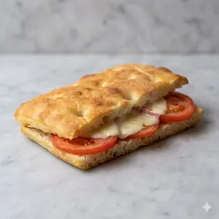 Schiaccia pomodoro, mozzarella
