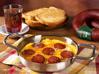 Eggs with sausage