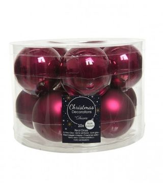 (209353) Ukras za jelku kugla staklena 60mm ružičasta 10/1 140334