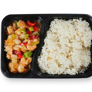 Piatto Gamberetti con verdure miste