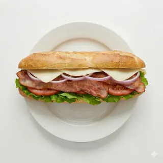 Bocata de Bacon, Queso, Lechuga, Tomate y Cebolla