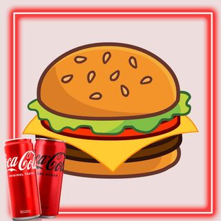 2 x Бургер с месо от дюнер + 2 x Coca-Cola кен