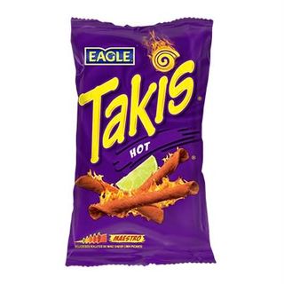 Takis Hot Aperitivo de Maíz Picante · Bolsa de 90 grs.