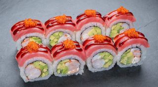 Рол з тунцем та креветкою