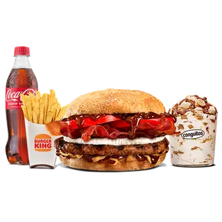 Menú Completo Grand Whiskey BBQ  Grande (1 Carne) 