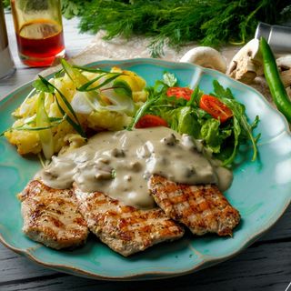 Свински каренца с гъби