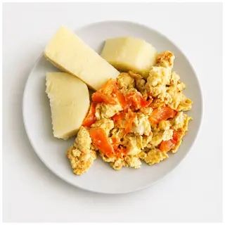 Boiled Yam + Scrambled Egg Sauce