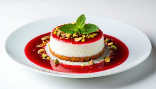 Pistache Sur Coulis Fruit Rouge