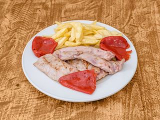 Secreto De Cerdo Con Patatas, Arroz Con Leche Y Refresco (330 Ml.)