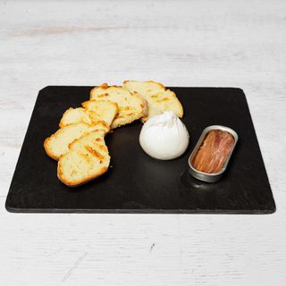 Acciughe del Cantabrico 50 g e burrata DOP 125 g