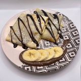 Crepes with banana and nutella