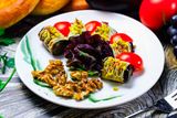 Рулетики из баклажан с ореховой начинкой