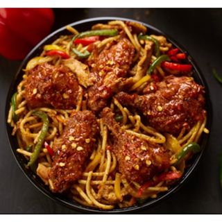 Shredded Chicken Pasta & Ata Din Din Fried Wings