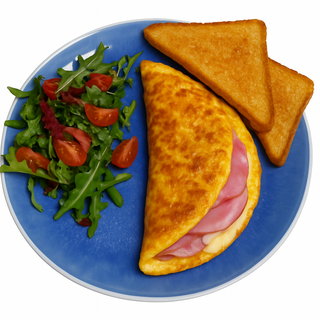 Французький омлет з шинкою та сиром