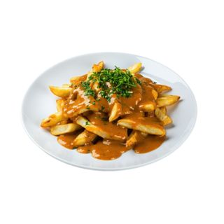 Patatas fritas con salsa de curry
